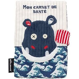 Les Déglingos - Hippipos de Hippo - Gezondheidsboekbeschermer - Klittenbandsluiting - Speels - Cadeau voor kinderen en baby's - Zachte stof - Pluche - 25 x 18 cm 31517