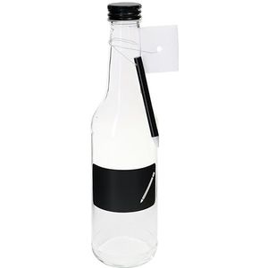 Einkochwelt 79171 Set van 6 glazen flessen met schroefsluiting, 350 ml, met krijtveld, fles voor vruchtensap, smoothies, siroop, pen en spons inbegrepen
