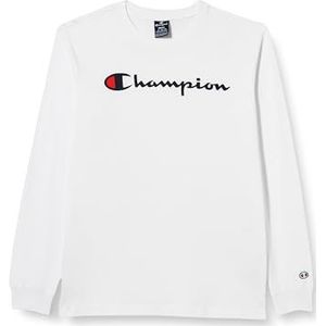 Champion Legacy American Classics L-s Crewneck T-shirt met lange mouwen voor heren, Wit.