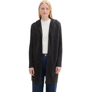 TOM TAILOR Denim 1043317 Basic cardigan met zijzakken voor dames, 10522 - Shale Grey Melange, XXL