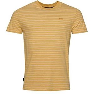 Superdry Vintage Textured Stripe Tee Chemise pour Homme, Vintage Yellow Marl Stripe, S