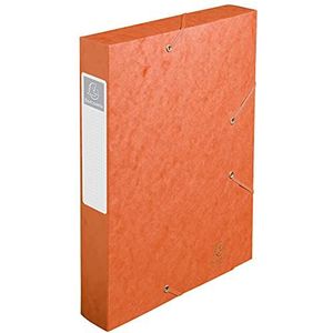 Exacompta - Artikelnummer: 16017H - 1 aktenbox met elastieken van Cartobox - plat verpakt - rug 6 cm - hoogglanskaart 7/10. - 600 g/m² - afmetingen 25 x 33 cm - formaat A4 - kleur: oranje