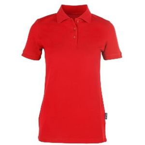 HRM Heavy Stretch Poloshirt voor dames, hoogwaardig poloshirt voor dames, van 95% katoen en 5% elastaan, basic poloshirt tot 40 graden, hoogwaardige en duurzame top voor werkkleding, rood (rood 03), S, rood (rood 03)