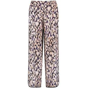 Gerry Weber Pantalon à enfiler pour femme - Imprimé - Longueur régulière, Imprimé écru/blanc/violet/rose, 42