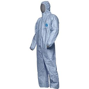 DuPont Tyvek 500 Xpert Chemische beschermende kleding met capuchon categorie III type 5-B en 6-B | robuust maar licht | blauw | M, Blauw