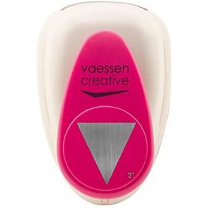 Vaessen Creative Driehoekige vlagperforator, 5 cm, 1 stuk, tot 160 g, voor creatieve hobby en scrapbooking, kunststof metaal, wit/roze, jumbo