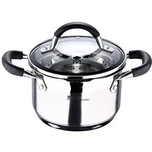 Masterpro RVS Kookpan - 16 cm - 1.8L - Inclusief Deksel - Geschikt voor Inductie - Foodies Collection