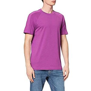 BOSS Uniseks T-shirt van katoen stretch met veelkleurig logo, Bright Purple523