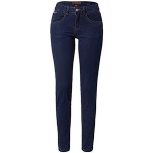Cream Women's Jeans Skinny Fit Midrise Waist Regular Waistband 5 Pockets, Dark Blue Denim, 27W