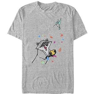 Disney Pocahontas - Meeko And Flit Organic T-shirt met korte mouwen, grijs.
