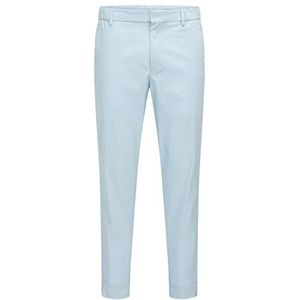 BOSS Heren T Lavish Stripe Broek Slim Fit van katoenmix met band aan de zijnaden, Blauw