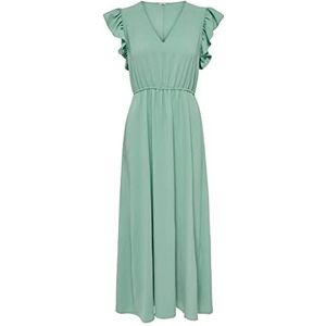 ONLY Onlmette S/L Frill Dress Wvn Cs maxi-jurk dames, Hedge Green