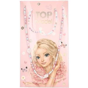Depesche 13547 Topmodel Summer Feeling sieradenset met ketting en elastische armband, beide versierd met kleine kralen en kleurrijke bloemen