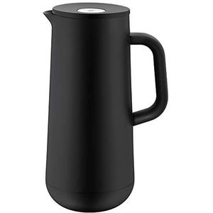 WMF Impulse thermosfles, 1 liter, voor koffie of thee, met drukknoopsluiting, houdt dranken 24 uur koud en warm, zwart