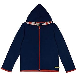 loud + proud Gots gecertificeerde fleece jas voor jongens en meisjes, uniseks, Outremer Blauw