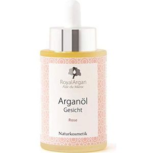 Royal Argan Natuurlijke cosmetica argan & rose gezichtsolie hydrateert en regenereert de doorbloeding, 50 ml