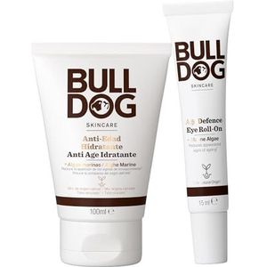 Bulldog Skincare Duo Pack Anti-aging gezichtsverzorging voor mannen, bevat: 100 ml anti-aging vochtinbrengende crème + 15 ml oogroller