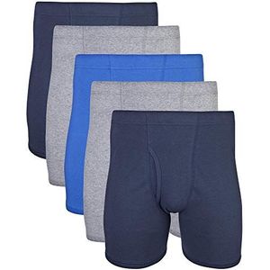 Gildan heren boxershorts, Zwart/Royal/Houtskool/Tropical Blauw