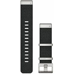 Garmin Quickfit Horlogeband, geventileerd koolstofgrijs titanium armband, 22 mm, Jacquardweave Nylon Band – Zwart