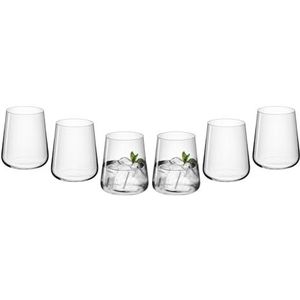 Gerlach Set van 6 waterglazen, cocktailglas, dessertglas, 430 ml, vaatwasmachinebestendig, modern