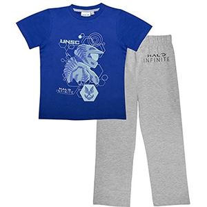 Popgear Halo Infinite UNSC pyjama voor jongens, blauw/grijs gemêleerd, set voor meisjes, blauw/heather grijs