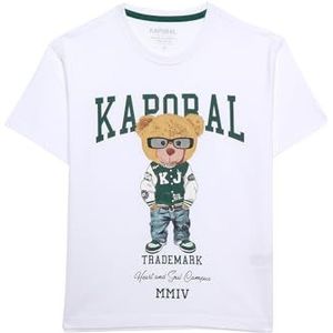 Kaporal, Tee Shirt pour Garcon, Coupe Regular, Manches Courtes, Col Rond, Modèle Moure, Couleur Navy, Taille 8 Ans, Ecru Eggshe, 16 ans