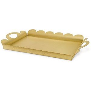 Alessi AM02 BR Rechthoekig dienblad met handgrepen, messing, goud, 51,50 x 34,50 x 4,00 cm