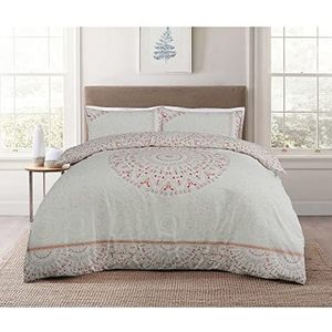 Sleepdown Beddengoedset met abstract mandala-patroon, dekbedovertrek en kussenslopen, 100% katoen, meerkleurig, 200 x 200 cm