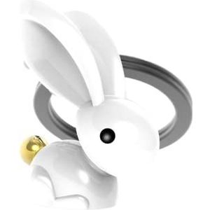 Sleutelhanger haas bunny wit hematiet goud metaal konijn Pasen MTM-SH-69 bont eenheidsmaat, Meerkleurig, Einheitsgröße