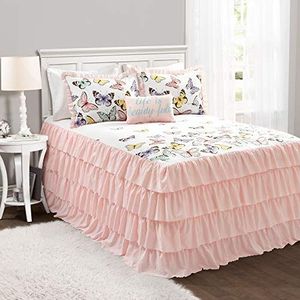 Lush Decor Beddengoedset, 4-delig, vlinderdesign, roze