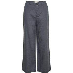 Part Two Women's Trousers Wide Legs High-Waisted Full-Length Zip and Button Femme, Turbulence, 44