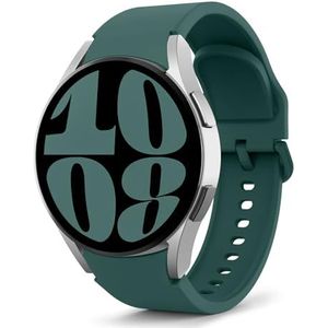 MoKo Bracelet compatible avec Samsung Galaxy Watch 6/5/4 40 mm 44 mm/6 Classic 43 mm 47 mm/Watch 5 Pro 45 mm/Watch 4 Classic 42 mm 46 mm, bracelet de sport de rechange en silicone souple, vert foncé