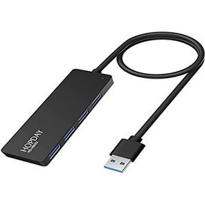 HOPDAY USB splitter hub USB 3.0 4-poort ultra slim hub laptop ondersteuning USB flash drive Mac Mini / Pro PS5/PS4 mobiele harde schijf adapter voor Surface Pro, XPS