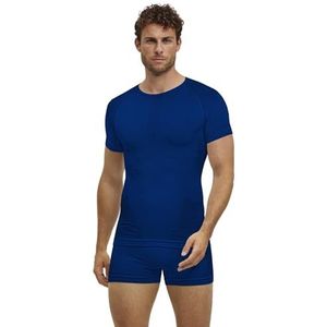 FALKE T-shirt basique chaud pour homme - Col rond - M S/S TS - Matière fonctionnelle à séchage rapide - 1 pièce - Bleu (Yve 6714) - Respectueux de l'environnement - Taille M