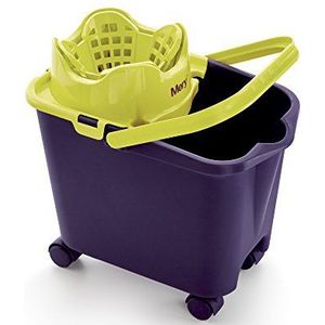 Mery Mopemmer, milieuvriendelijk, moeiteloos centrifugeren, automatische centrifugeeremmer met wielen, paars, 14 liter, afmetingen: 38,20 x 25,5 x 39 cm