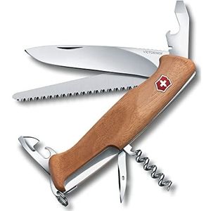 Victorinox Holz Ranger Wood 55 Zakmes met 10 functies waaronder vergrendelbaar mes, schroevendraaier, blikopener en houtzaag
