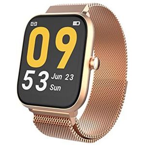 Trevi T-FIT 260 Plus Smartwatch Smartwatch Smart Fitness Band met lopende temperatuur- en bloeddrukdetectie, Bluetooth, gezondheidscontrole en conditie, waterdicht IP68, goud