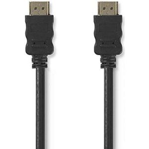 HDMI T-kabel met ethernet, HDMIT stekker, HDMIT stekker, 4K @ 30Hz, 18 Gbps, 50 m, rond, pvc, zwart, haak om op te hangen
