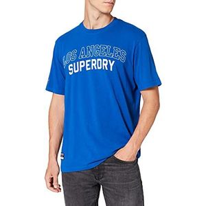 Superdry City College T-shirt voor heren, Mazarine blauw.