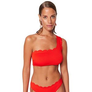 Trendyol Haut de Bikini en Tricot pour Femmes Maillot de bain, Rouge (rosso), 34