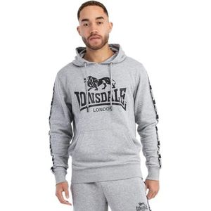 Lonsdale Scousburgh Sweatshirt met capuchon voor heren, Veelkleurig (Grijs Marl Zwart Wit