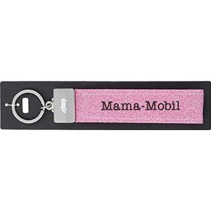 Depesche 4298-040 sleutelhanger van vilt met gegraveerde metalen gesp en iconische Mama-Mobile Print - 18,7 x 4,4 x 1 cm, Roze