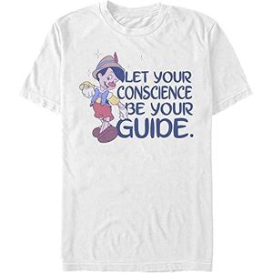 Disney Pinocchio-Conscious Heart Organic T-shirt, korte mouwen, uniseks, wit, XL, Weiss