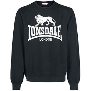 Lonsdale London Gosport Sweatshirt voor heren, ronde hals, zwart, XXXL, zwart.