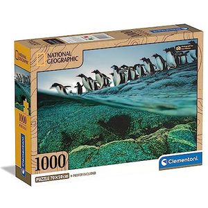 Clementoni - 39730 - National Geographic puzzel - Gentoo Penguins - 1000 stukjes - puzzel voor volwassenen, entertainment voor volwassenen - gemaakt in Italië