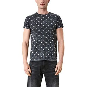 Q/S designed by t-shirt heren korte mouwen, zwart.