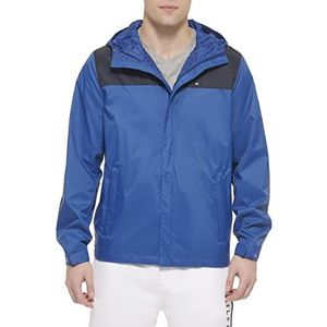 Tommy Hilfiger Lichtgewicht ademende waterdichte jas met capuchon, waterdicht voor heren, marineblauw/oceaanblauw