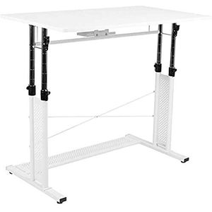 Flash Furniture Fairway In hoogte verstelbaar zit- en stabureau (69,2 tot 90,8 cm hoogte), wit
