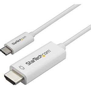 StarTech.com USB-C naar HDMI-adapter, 3 m, USB type C naar HDMI 2.0 kabel - 4K60Hz - Thunderbolt 3 compatibel - USB-C naar HDMI - DP 1.2 oude modus HBR2 - wit (CDP2HD3MWNL)