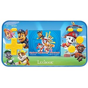 Lexibook Paw Patrol Chase draagbare Cyber Arcade Pocket console, 150 games, LCD, batterijvoeding, rood/blauw, JL1895PA